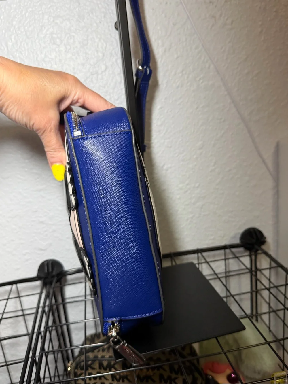 Unique Karl Lagerfeld Paris K/Ikonik Maybelle Dome Crossbody Blue Peekaboo Bag